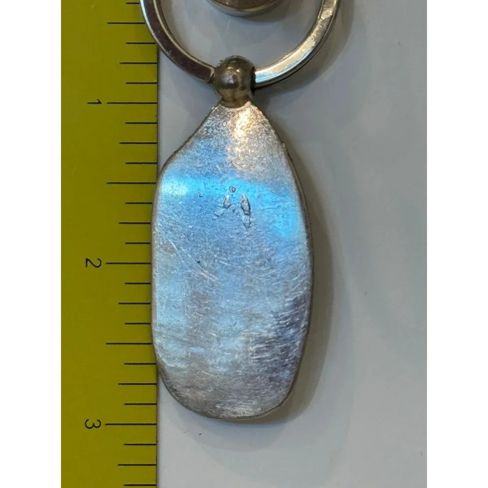 Our Lady of Guadalupe Religious Keychain Silver Tone Yellow Holographic Image